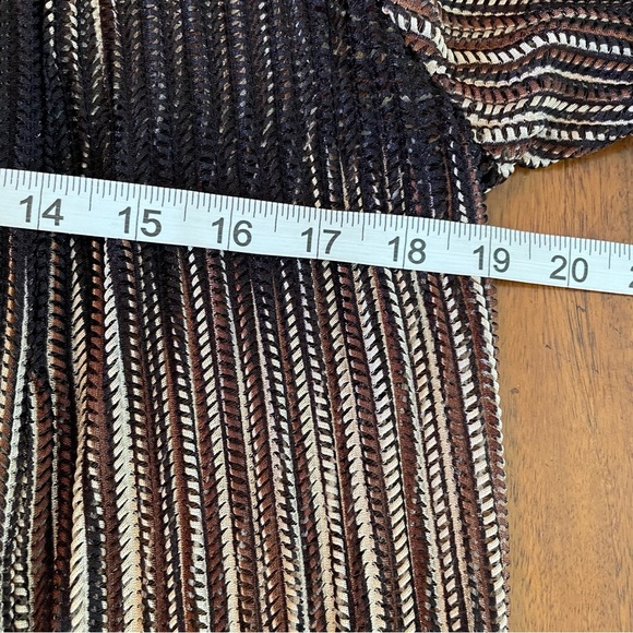 Chico's Travelers 3/4 Sleeve Waterfall Hem Open Weave Open Front Cardigan - Picture 7 of 11